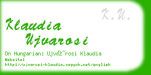 klaudia ujvarosi business card